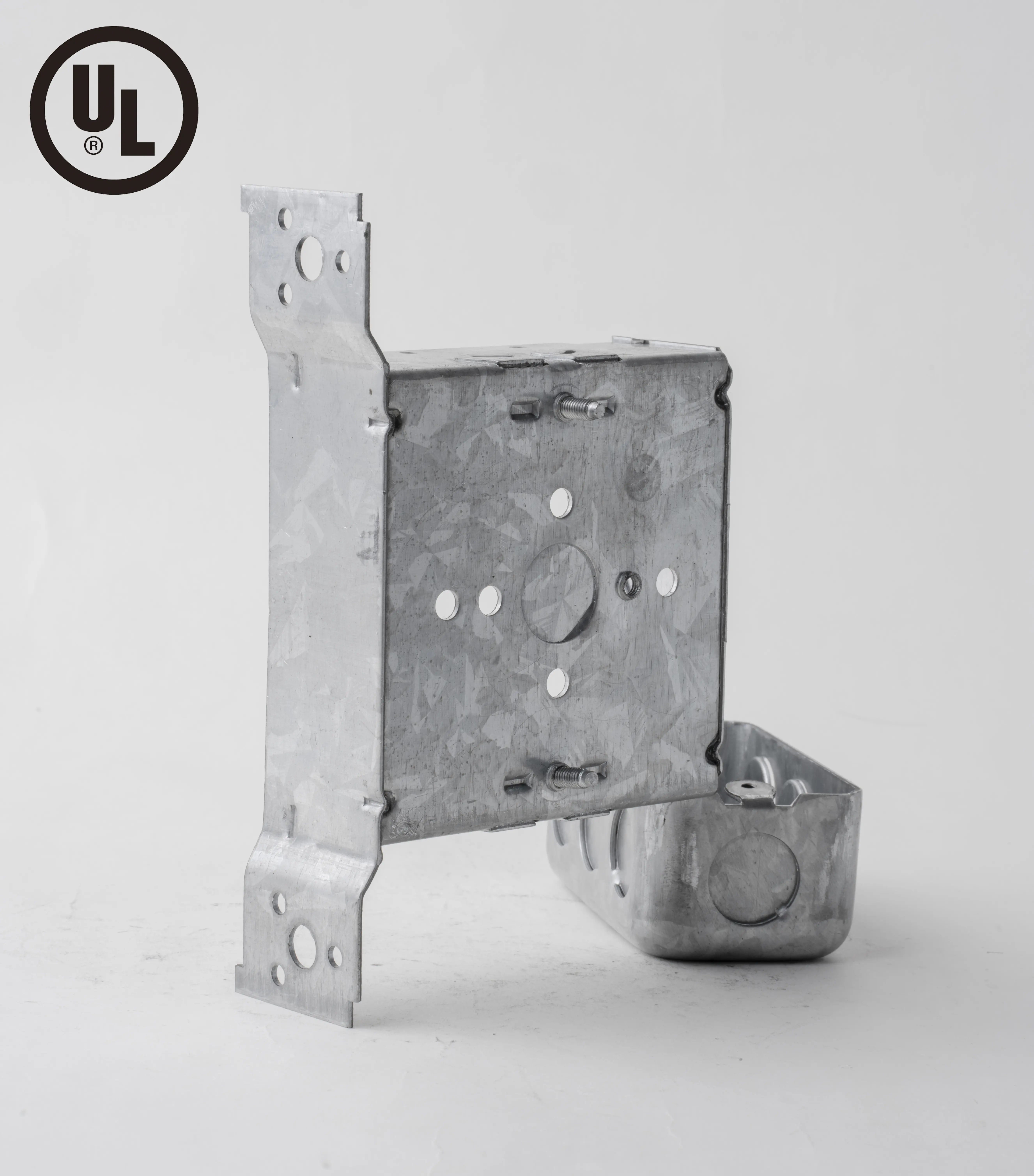 Boîte de jonction électrique de niveau de protection IP54, certifiée UL, carrée de quatre pouces, de 1 à 1/2 pouces, soudée au mur en acier.
