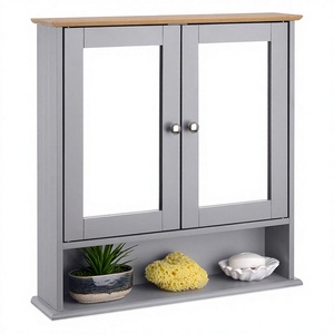 Modern Wooden Wall Mounted <b>Slim</b> Storage Bathroom <b>Cabinets</b> with Mirror for -Apartment and Hotel Use - Product Image 4