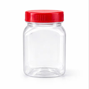 Bocaux en plastique transparent personnalisés avec logo, 300 ml, avec couvercle à vis, pour emballages cosmétiques et alimentaires de marque, stockage de snacks et de chocolats - Product Image 1