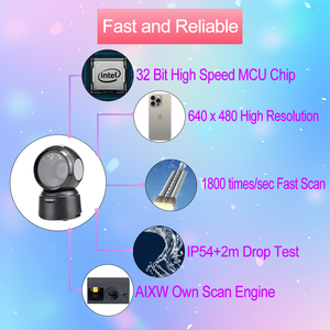AIXW New Arrival Supermarket Items Desktop Barcode Scanner Read Goods Bar <strong>Code</strong> with Supermarket <strong>Software</strong> - Product Image 3