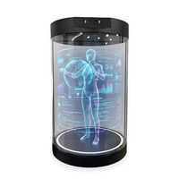 Affichage Cylindrique Métallique Intérieur 3D Interactif Numérique Humain Holographique IA OEM pour Hôpitaux et Enseignement Médical