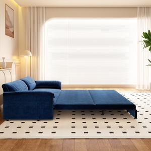 Canapé-<span class=keywords><strong>lit</strong></span> <span class=keywords><strong>pliable</strong></span> multifonctionnel pour salon, canapé-<span class=keywords><strong>lit</strong></span> en velours, canapé convertible bleu - Product Image 6