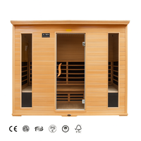 Sauna Portátil de Infrarrojos KLAFIN para 2-4 Personas, de Madera de Hemlock, Moderna, con Vaporizador