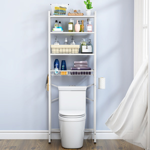 Étagère de rangement pour toilettes autoportante à 4 niveaux, design moderne et écologique, organisateur de salle de bain, économiseur d'espace, étagères de salle de bain - Product Image 2
