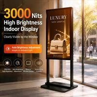 Pantalla Digital de 43 Pulgadas Legible Bajo la Luz Solar, Pantalla LCD con Brillo Automático para Escaparates, 3000 Nits