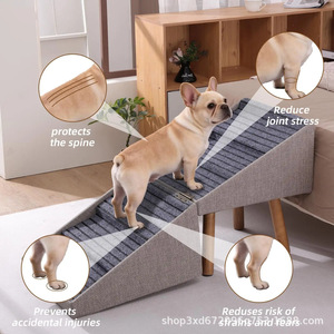 Rampe pour chien en bois à deux sections, échelle d'escalade, repose-pieds convertible en canapé en bois, escalier intérieur transfrontalier pour animaux de compagnie. - Product Image 3