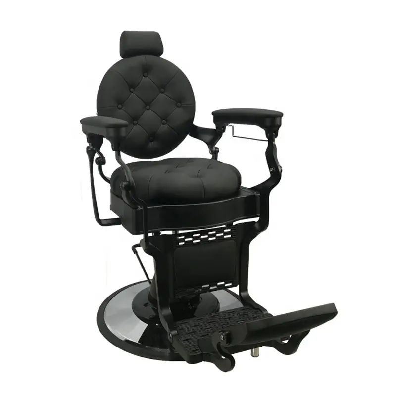 Klasik siyah vintage ağır berber koltuğu berber sandalyeler hidrolik antika saç kesme sandalye ZY-BC8831G