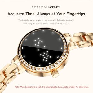 L6 Smart Band Wristband Women Rhinestone Dial HR Blood Oxygen Sleep Monitor IP67 Waterproof Metal Chain Fitness Tracker OEM Logo - Product Image 5