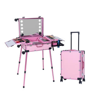 Valise de maquillage Qihui 24 pouces avec miroir éclairé par lampe, valise à roulettes 18 pouces pour maquilleurs professionnels - Product Image 3