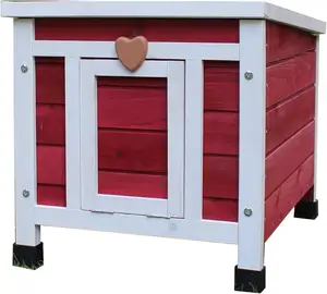 Small wooden pet house, cat and dog rest, outdoor protective habitat room