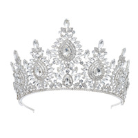 Couronne de cristal de luxe pour femmes |   Accessoires de cheveux pour mariée et concours de beauté |   Coiffe en strass haut de gamme