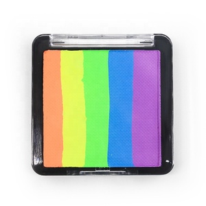 Paleta de pintura de maquillaje vegana a base de agua, pintura corporal de cara dividida de arcoíris, exposición de March, 2023 - Product Image 6