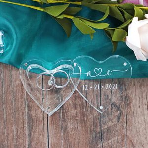 Boîte à bagues transparente en forme de cœur personnalisée Boîte à bagues pour cérémonie de mariage Proposition de fiançailles - Product Image 5
