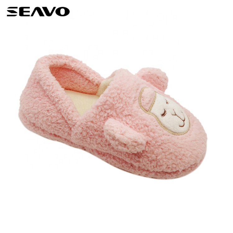Женские домашние туфли SEAVO с изображением милой розовой овцы, теплый пушистый материал
