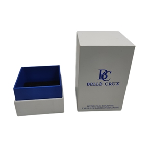 Boîtes d'emballage pour huile à <span class=keywords><strong>barbe</strong></span> en papier rigide recyclé, avec logo personnalisé en feuille d'aluminium blanc et bleu, gaufrage et laminage mat, 3 pièces - Product Image 6