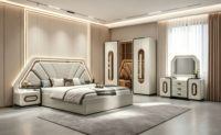 Ensembles de meubles de chambre à coucher Royal Furniture pour une chambre à coucher complète en velours noir et blanc, lit California King, ensemble de meubles de chambre à coucher modernes de luxe pour hôtel
