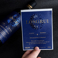 Étiquettes d'emballage personnalisées de qualité supérieure, vernis holographique 3D, imperméables aux UV, logo en relief imprimé, autocollants pour bouteilles de vin et de bière