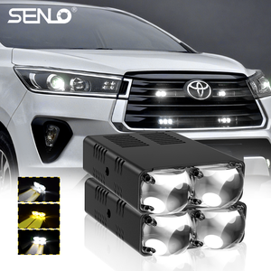 Nouvelle <span class=keywords><strong>Lampe</strong></span> Auxiliaire de Calandre de Voiture Senlo T2 80W 24V, Phare Antibrouillard <span class=keywords><strong>LED</strong></span> Bicolore, Ajustement Universel 8000LM 6000K, <span class=keywords><strong>Sans</strong></span> Interrupteur <span class=keywords><strong>Sans</strong></span> <span class=keywords><strong>Fil</strong></span> - Product Image 1