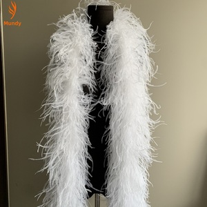 Écharpe en plumes d'autruche épaisse à 6 plis, garniture de luxe pour robes de soirée, tenues de cosplay et décoration de maison pour les fêtes - Product Image 6