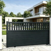 Portail électrique de luxe pour allée, en alliage d'aluminium thermolaqué, design populaire pour clôtures animales et dimensions personnalisables