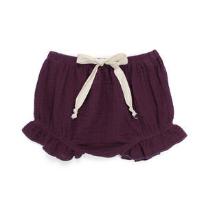 Boutique Children Clothing Hot Selling Solid Color Elastic Waist Double Gauze Fabric Baby <strong>Girl</strong> <strong>Shorts</strong> - Product Image 4