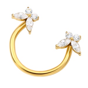 Piercing Histoires ASTM F136 Titane PVD Or Sans Fil Papillon Fin Fer À Cheval Anneau Oreille Corps Piercing Bijoux - Product Image 3