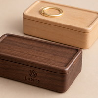 Boîte en bois de noyer personnalisée, boîte cadeau pour bijoux faite à la main avec couvercle, vente en gros, organisateur de bureau haut de gamme