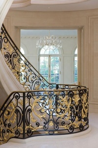 Canada High End Curved Iron <strong>Railing</strong> <strong>Decorative</strong> Wrought Iron Indoor Stair <strong>Railings</strong>/iron Rails - Product Image 3