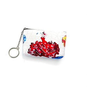 Portamonete da Donna con Design Ballerina 11.5x9cm, Stampa Vestito Rosso, con Portachiavi, Portafoglio Corto con Chiusura a Cerniera, Stile Etnico - Product Image 2