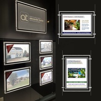 Aimant mural en cristal, boîte lumineuse publicitaire personnalisée, acrylique rétroéclairé, ultra fin, écologique, panneau en verre intérieur, aluminium suspendu