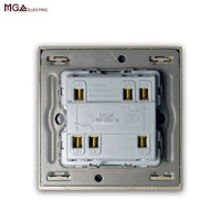 MGA Home Switches Gris 2 Gang 2 Way Grand Panneau 16A 250V Light Interrupteur mural électrique