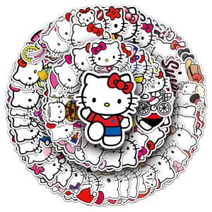 100 autocollants mignons <span class=keywords><strong>Hello</strong></span> <span class=keywords><strong>Kitty</strong></span> imperméables, décoratifs, pour ordinateur portable, skateboard, téléphone portable, bagages, <span class=keywords><strong>guitare</strong></span>, pour adolescents - Product Image 2