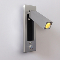 Lampe murale de lecture encastrée ZeroUNO pour hôtel, luminaire réglable avec interrupteur, lampe de chevet nordique pour hôtel