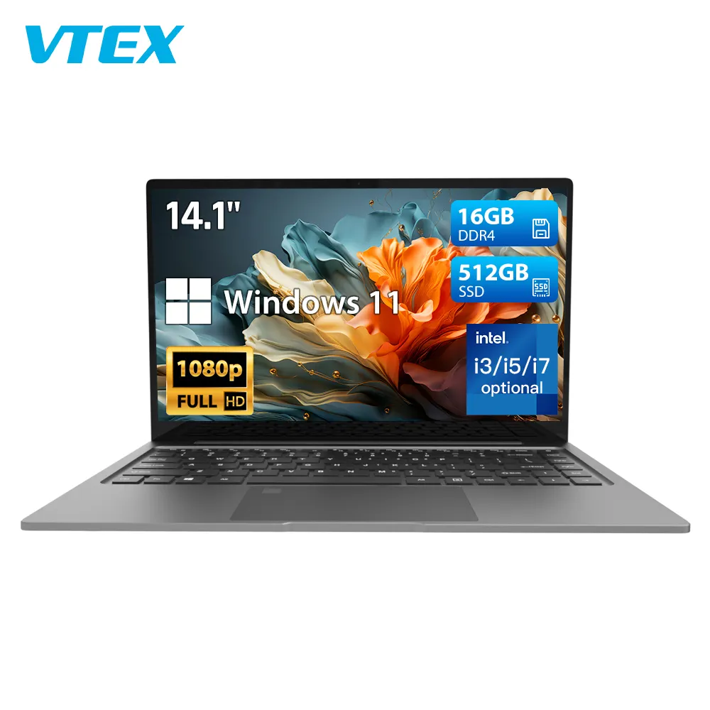 14.1inch 1920 * 1080 IPS touch screen ACD metal large core laptop 4500mAh large battery 5mm micro border with fingerprint