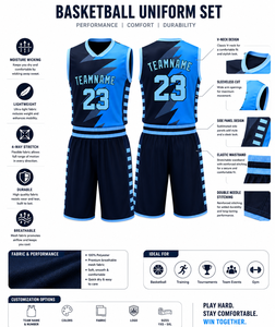 Uniforme de Baloncesto 100% Poliéster, Tela Suave y Transpirable, Diseño Personalizado Impreso Digitalmente, Unisex, Manga Corta, Rendimiento en el Juego - Product Image 5