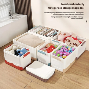 Boîte de rangement pliable en plastique PP, organisateur empilable et pliable, grande capacité, portable, pour jouets et usage domestique - Product Image 2