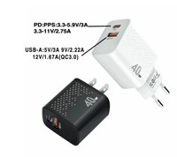 Compatibilité globale Nouvelle Arrivée 40W Rapide Rapide USB QC4.0 Prise Murale 2 Ports Usb A + C Plug Pd 20 Adaptateur Chargeur Mural