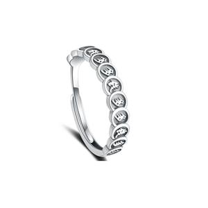 風水リングシルバーメッキ5人の皇帝コインオープンリング男性女性 - Product Image 4