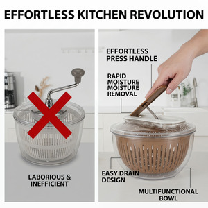 <span class=keywords><strong>WOKA</strong></span> Centrifugadora de Ensaladas 2 en 1 con Asa de Presión, Libre de BPA, Secador de Verduras de Grado Alimenticio con Cesta de Drenaje para Preparación en la Cocina - Product Image 5