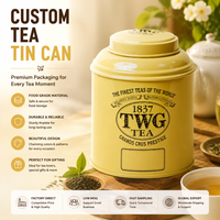 Boîtes à thé rondes personnalisées en gros avec impression de marque, qualité alimentaire, grandes boîtes à café et à thé florales, conteneurs métalliques à double couvercle pour emballage