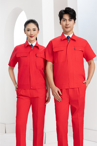 Uniforme de <span class=keywords><strong>Trabajo</strong></span> de Manga Corta al por Mayor, Ropa Industrial Personalizada de Fábrica, Traje de <span class=keywords><strong>Trabajo</strong></span> de Verano - Product Image 2