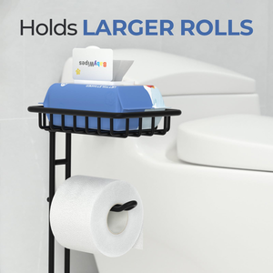 Vente directe d'usine, 3 rouleaux de rechange, porte-papier toilette robuste et résistant, support de papier toilette autoportant - Product Image 2