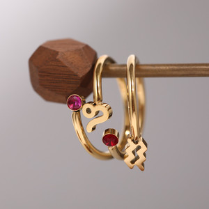 สแตนเลส 12 ราศีปรับแหวนวงราศีแหวนทองแหวนผู้หญิง 18K เครื่องประดับ - Product Image 4