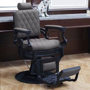 Heavy Duty Vintage Salon Barber <b>Chair</b> 200kg Integrated Die-Casting Frame 180° <b>Recline</b> One-Stop Salon Furniture for Salon Setup - Product Image 3