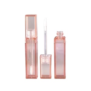 Plastic Liquid <b>Lipstick</b> Lip Color Packaging Square Crystal 6ml Empty Lip Gloss Tube Cosmetic with Screen Printing - Product Image 4