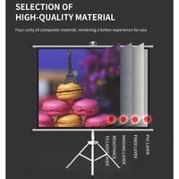 Écran de projection portable Kuaige 84 pouces avec trépied, blanc mat, pour intérieur/extérieur, rapport d'aspect 4:3/16:9/1:1, garantie 1 an