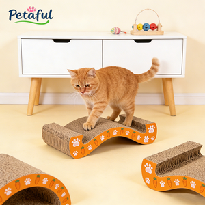 Tiragraffi per Gatti a Forma di M in Cartone Ondulato Ecologico ad Alta Densità, Doppio Lato, Vendita all'Ingrosso - Product Image 4