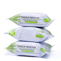 Lingettes démaquillantes biodégradables à base de plantes pour le visage, lingettes nettoyantes pour le visage pour peaux sensibles, lingettes nettoyantes pour le visage féminines à l'aloe vera