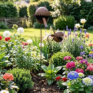 Piquets de jardin en métal en forme de Piège à mouches de Vénus, 31 pouces, thermolaqués, résistants aux intempéries, faits à la main, pour plantes carnivores, décoration extérieure de jardin, faciles à installer - Product Image 4