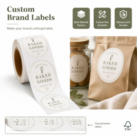 Étiquettes personnalisées imprimées de haute qualité, autocollantes, en vinyle imperméable, avec logo de marque en feuille d'or, pour pizza et salades